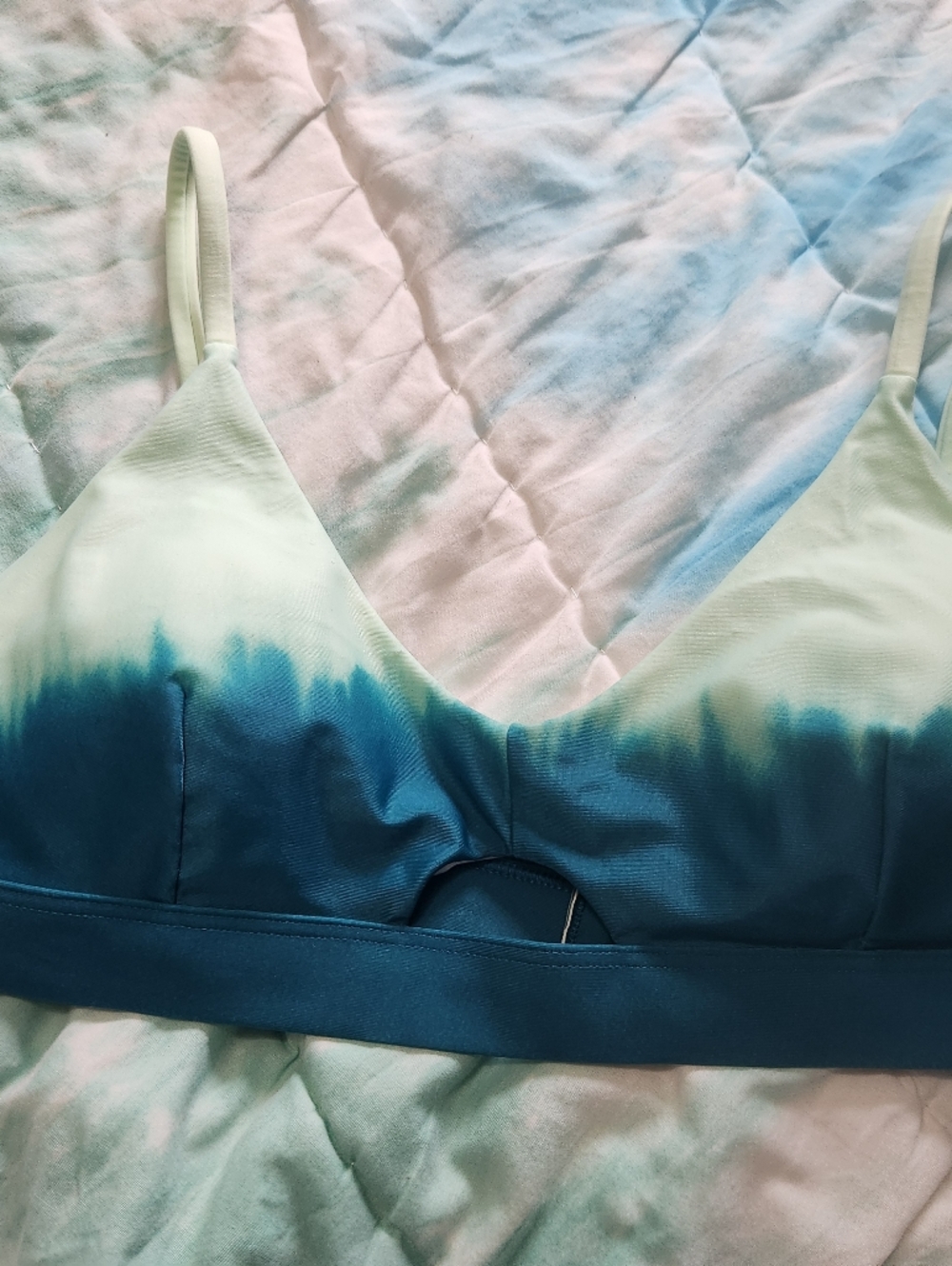 Old Navy Ombre Teal-to-White Bikini Top